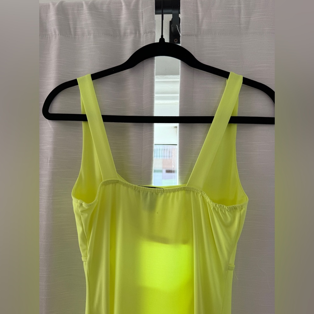 Forever 21 Neon Yellow Cutout Bodycon Mini Dress | Bold Night-Out Look Size M - Picture 7 of 8